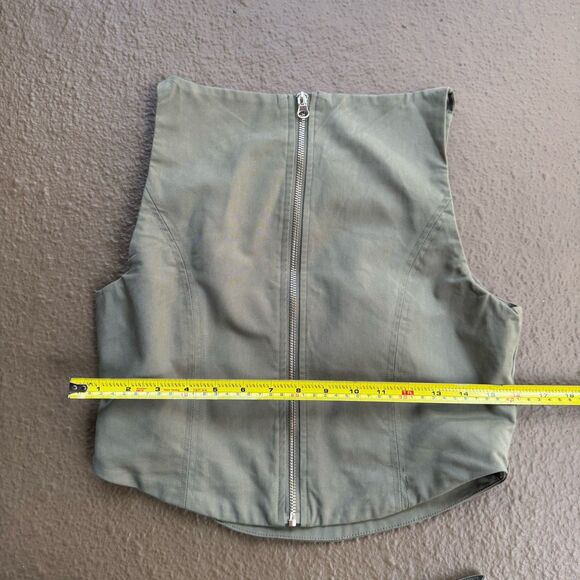 WAYF Green Two-piece Set Cropped Vest W back Zip & Wide-leg Oversized Pants Sz S - Picture 16 of 16